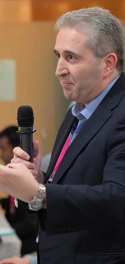 Conference venue and stage setup